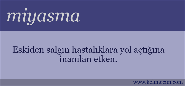 miyasma kelimesinin anlamı ne demek?