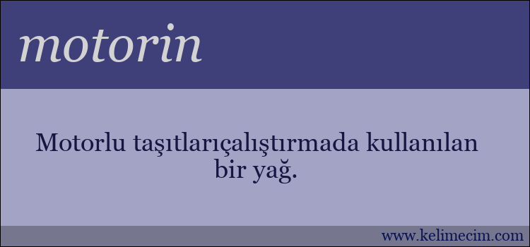 motorin kelimesinin anlamı ne demek?