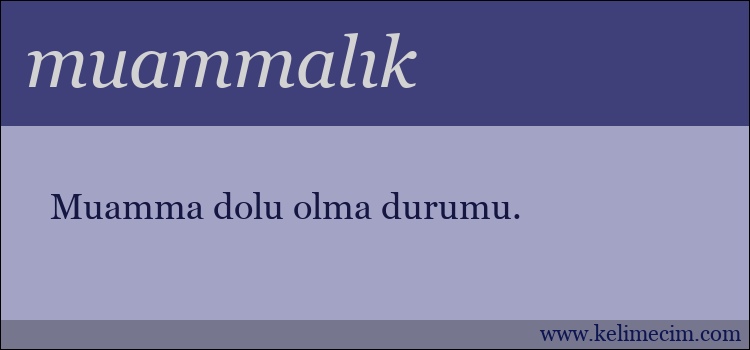 muammalık kelimesinin anlamı ne demek?