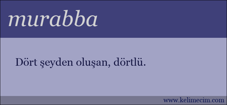 murabba kelimesinin anlamı ne demek?