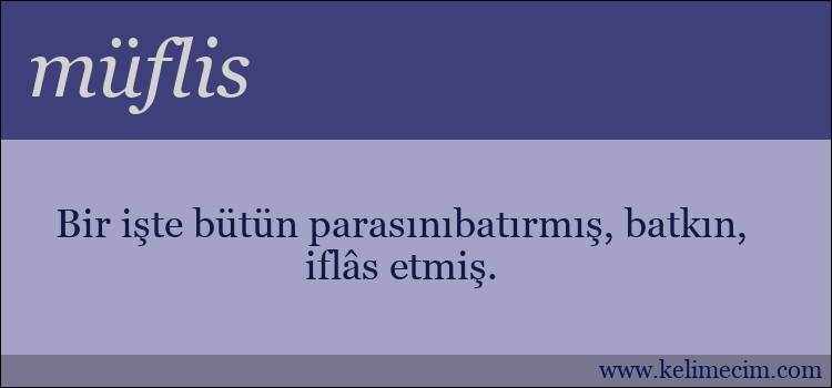 müflis kelimesinin anlamı ne demek?