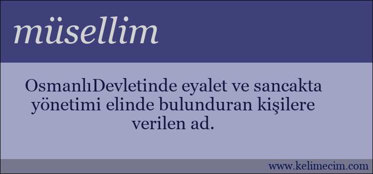 müsellim kelimesinin anlamı ne demek?