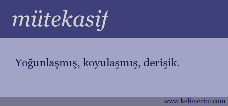 mütekasif kelimesinin anlamı ne demek?