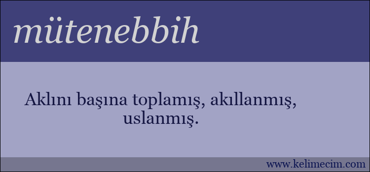 mütenebbih kelimesinin anlamı ne demek?