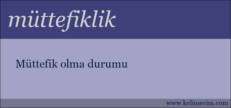 müttefiklik kelimesinin anlamı ne demek?