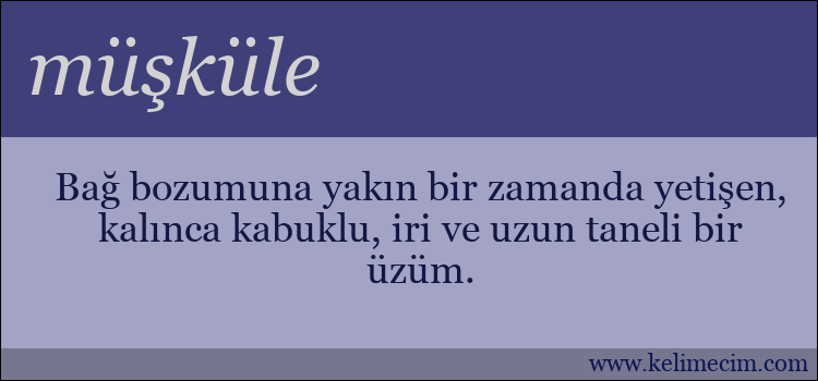 müşküle kelimesinin anlamı ne demek?