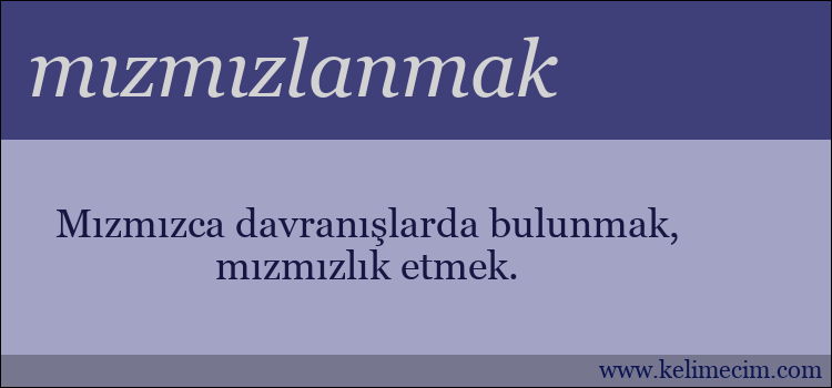 mızmızlanmak kelimesinin anlamı ne demek?