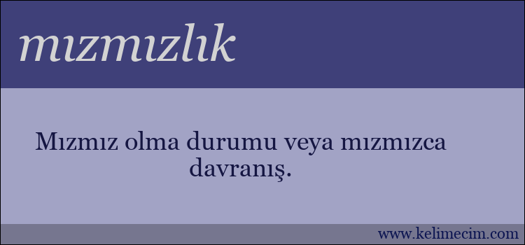 mızmızlık kelimesinin anlamı ne demek?