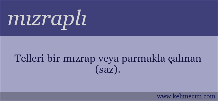 mızraplı kelimesinin anlamı ne demek?