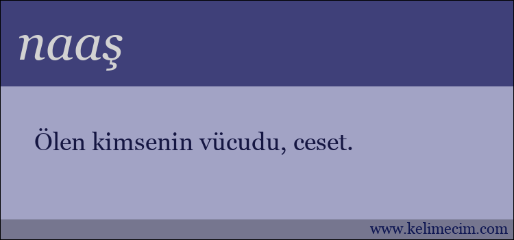 naaş kelimesinin anlamı ne demek?