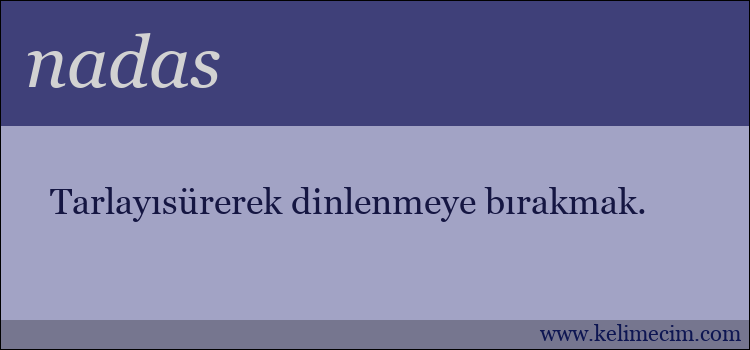 nadas kelimesinin anlamı ne demek?