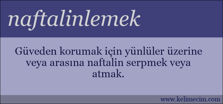 naftalinlemek kelimesinin anlamı ne demek?