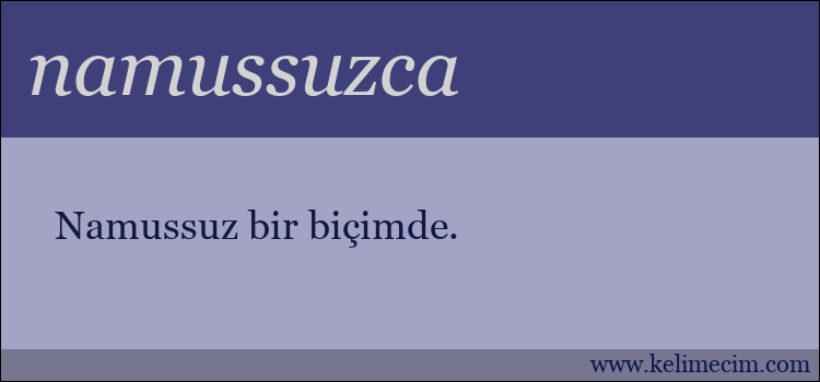 namussuzca kelimesinin anlamı ne demek?