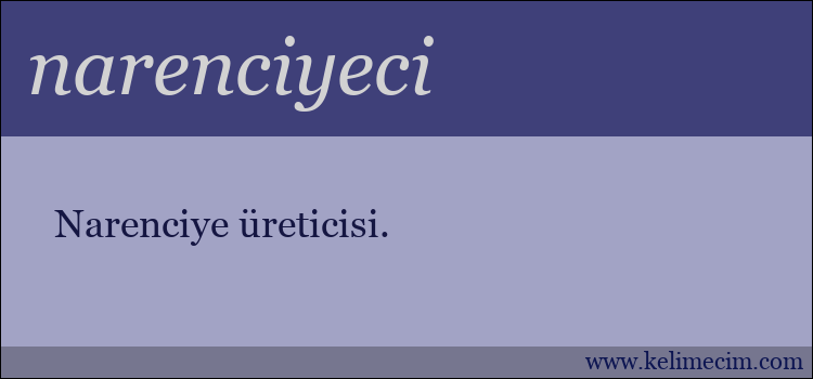 narenciyeci kelimesinin anlamı ne demek?