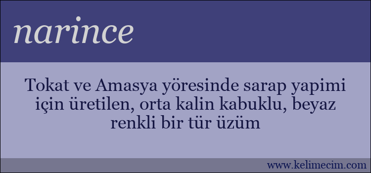 narince kelimesinin anlamı ne demek?