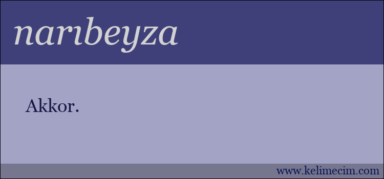 narıbeyza kelimesinin anlamı ne demek?