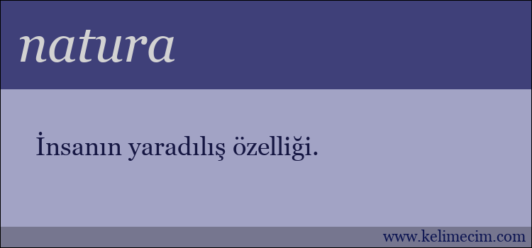 natura kelimesinin anlamı ne demek?