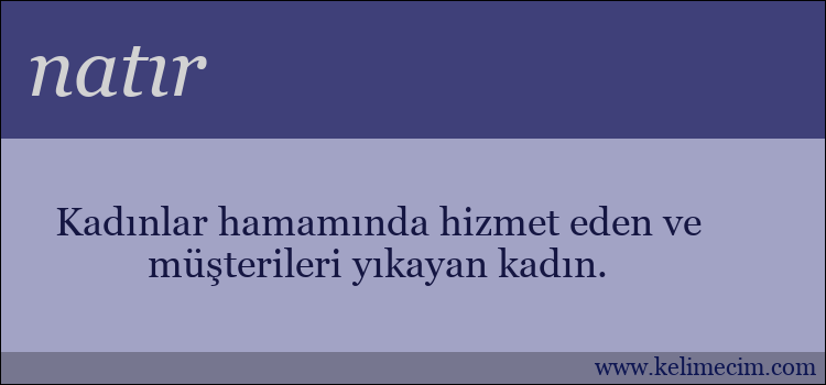 natır kelimesinin anlamı ne demek?