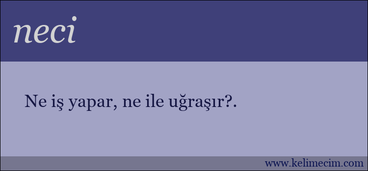 neci kelimesinin anlamı ne demek?