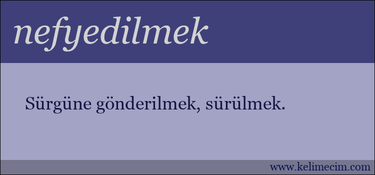 nefyedilmek kelimesinin anlamı ne demek?