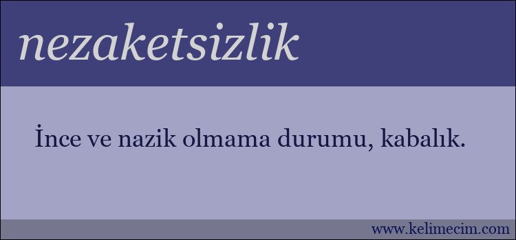 nezaketsizlik kelimesinin anlamı ne demek?