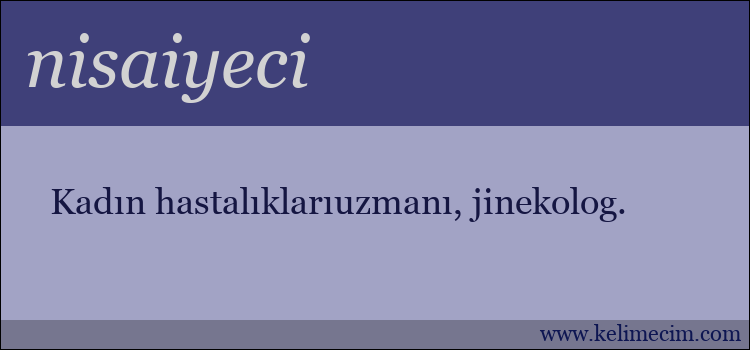 nisaiyeci kelimesinin anlamı ne demek?