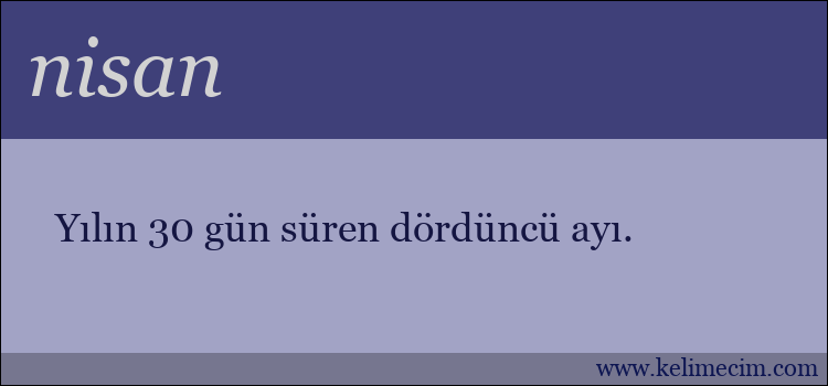 nisan kelimesinin anlamı ne demek?