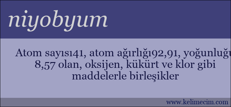 niyobyum kelimesinin anlamı ne demek?