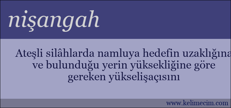 nişangah kelimesinin anlamı ne demek?