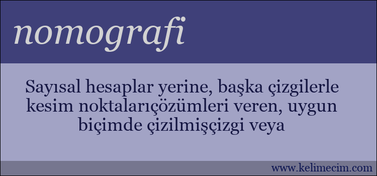 nomografi kelimesinin anlamı ne demek?