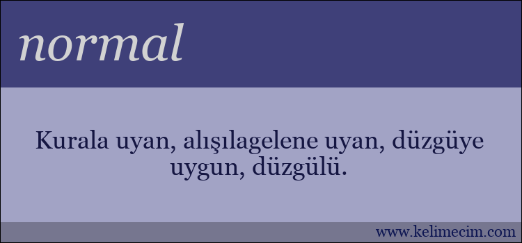 normal kelimesinin anlamı ne demek?