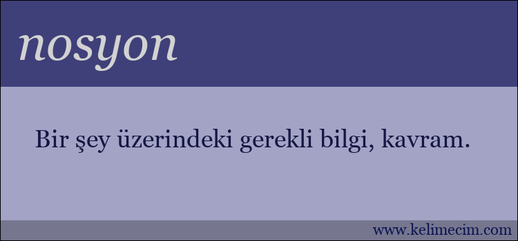 nosyon kelimesinin anlamı ne demek?