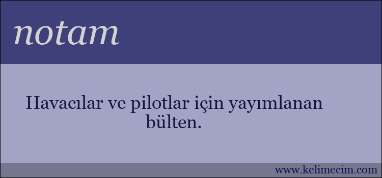 notam kelimesinin anlamı ne demek?