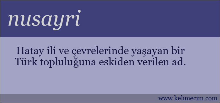 nusayri kelimesinin anlamı ne demek?