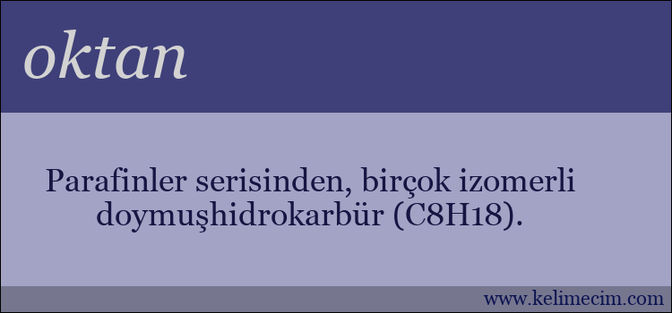 oktan kelimesinin anlamı ne demek?