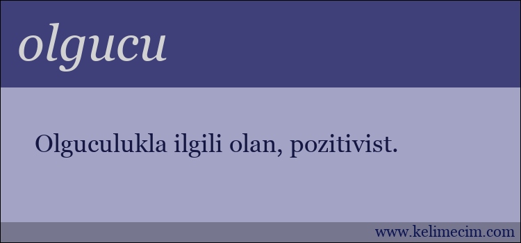 olgucu kelimesinin anlamı ne demek?