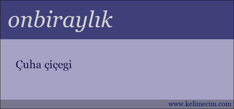 onbiraylık kelimesinin anlamı ne demek?