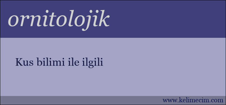 ornitolojik kelimesinin anlamı ne demek?