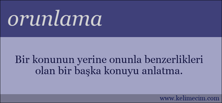 orunlama kelimesinin anlamı ne demek?