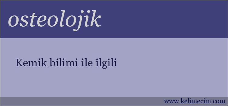 osteolojik kelimesinin anlamı ne demek?