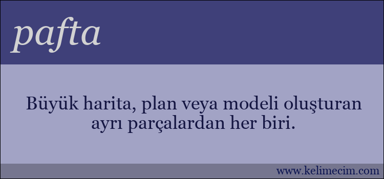 pafta kelimesinin anlamı ne demek?