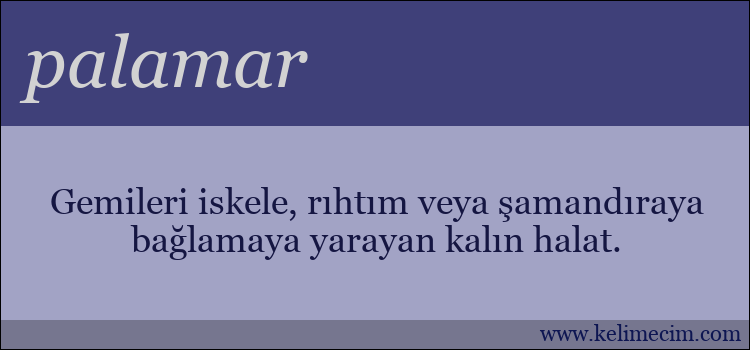 palamar kelimesinin anlamı ne demek?