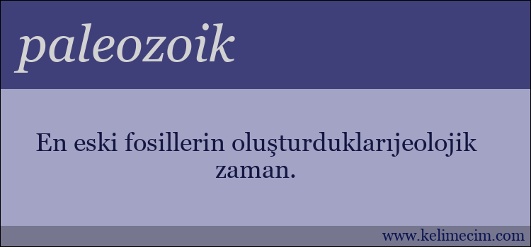 paleozoik kelimesinin anlamı ne demek?