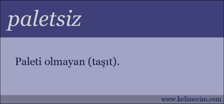 paletsiz kelimesinin anlamı ne demek?