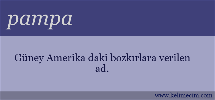 pampa kelimesinin anlamı ne demek?