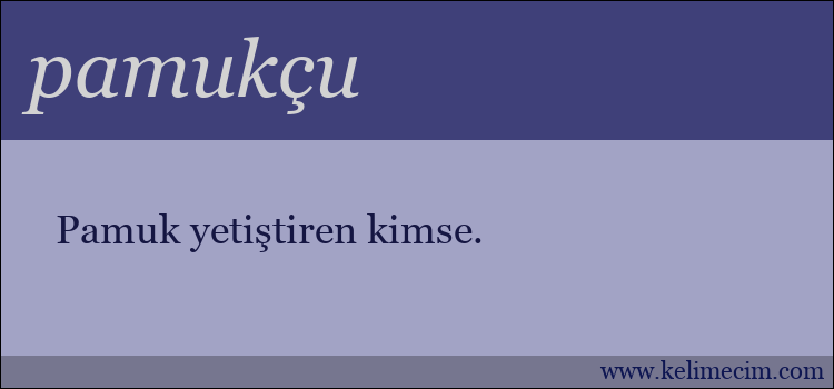 pamukçu kelimesinin anlamı ne demek?