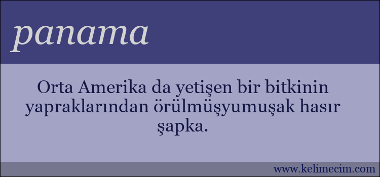 panama kelimesinin anlamı ne demek?