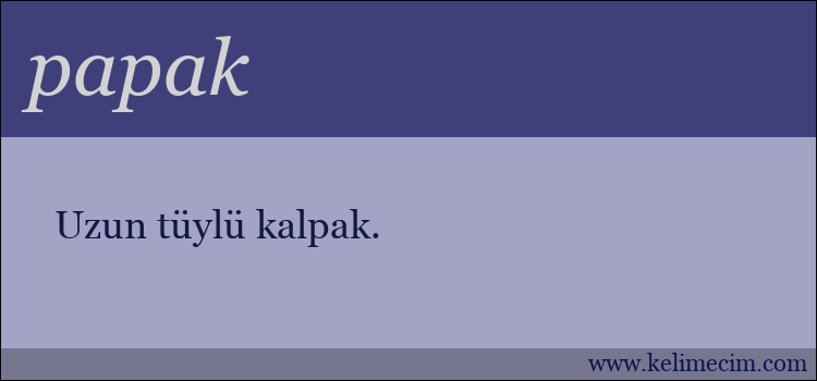 papak kelimesinin anlamı ne demek?