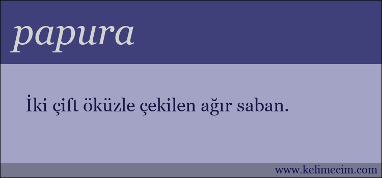 papura kelimesinin anlamı ne demek?