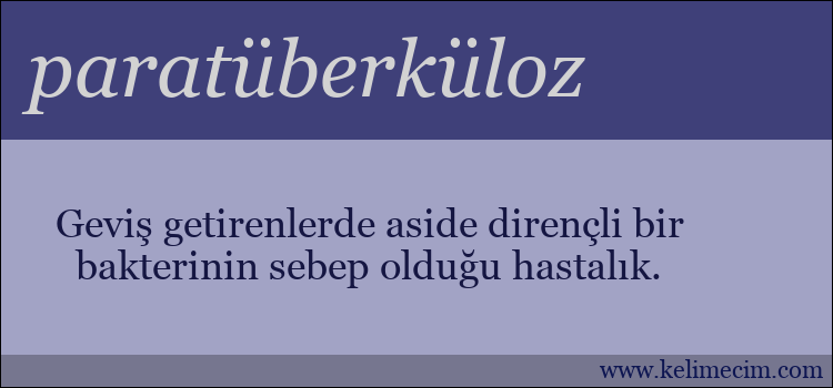 paratüberküloz kelimesinin anlamı ne demek?